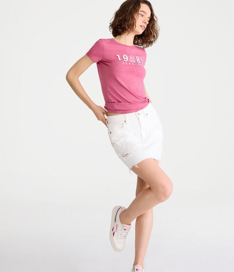 Aero-USA 1987 Crest Glitter Appliqué Graphic Tee