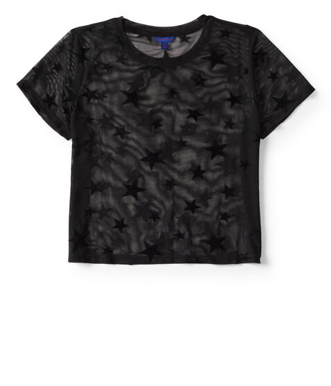 Sheer Star Mesh Crop Tee Sheer Star Mesh Crop Tee