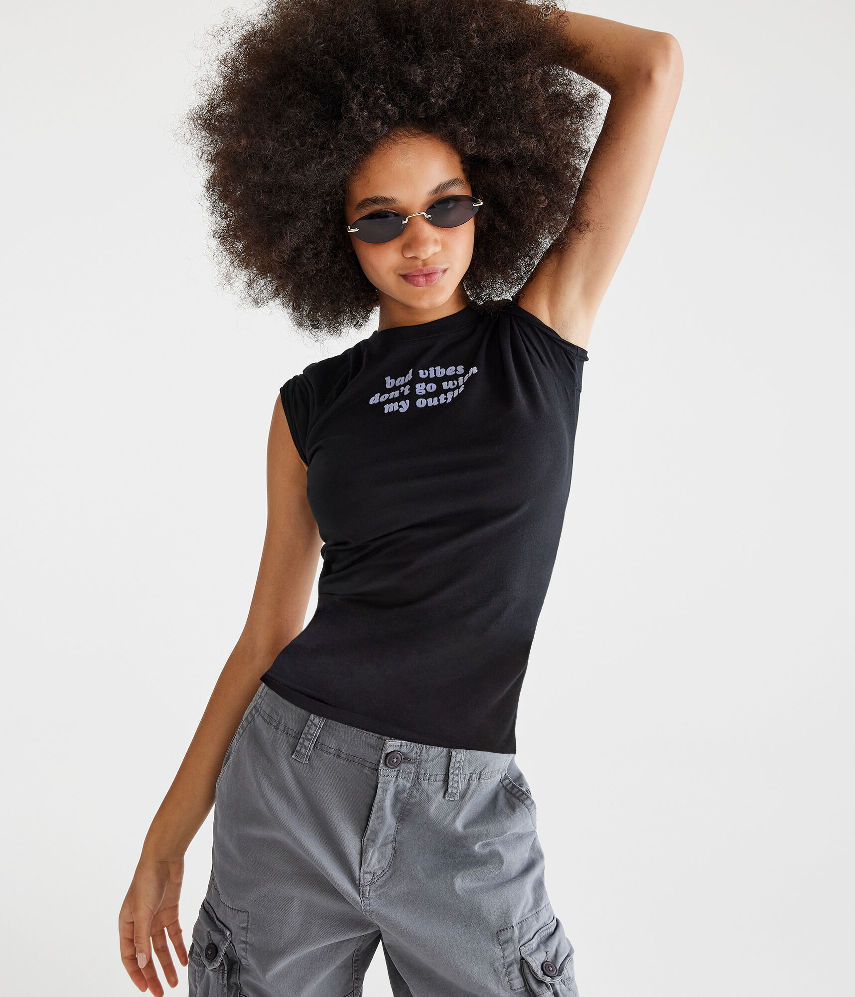 Bad Vibes Flocked Graphic Tee