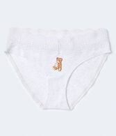 Teddy Bear Lace-Trim Hipster