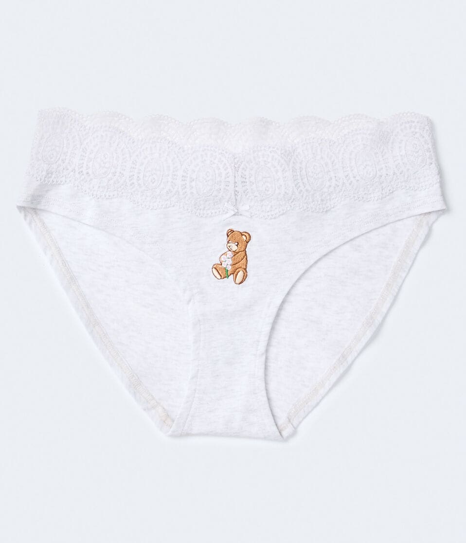 Teddy Bear Lace-Trim Hipster