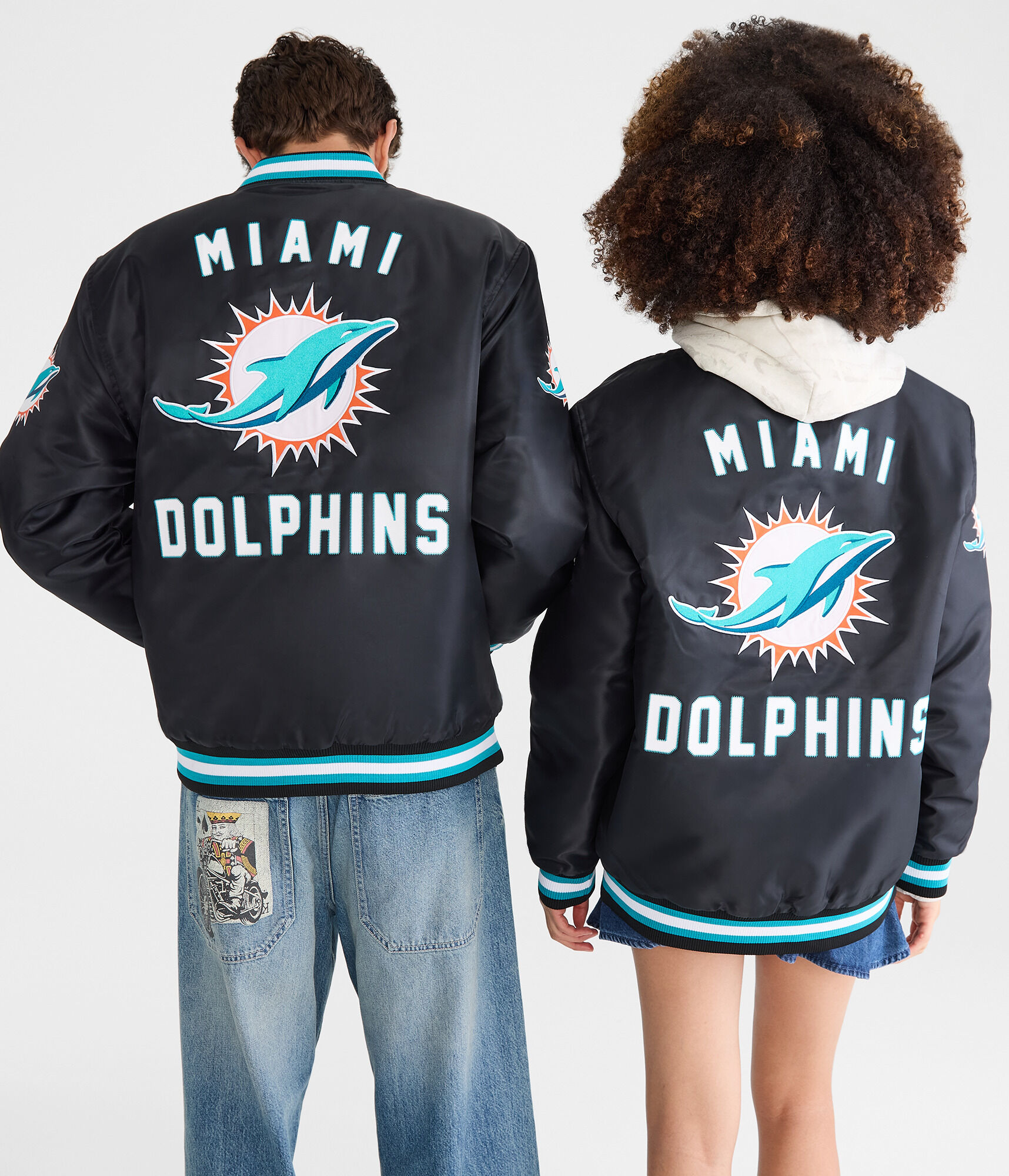 Miami Dolphins Satin Bomber Jacket