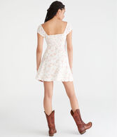 Floral Scoop-Neck A-Line Mini Dress