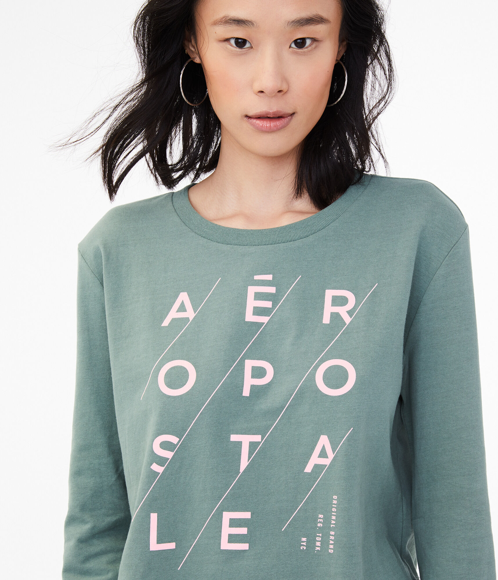 Long Sleeve Diagonal Logo Tomboy Crew Tee