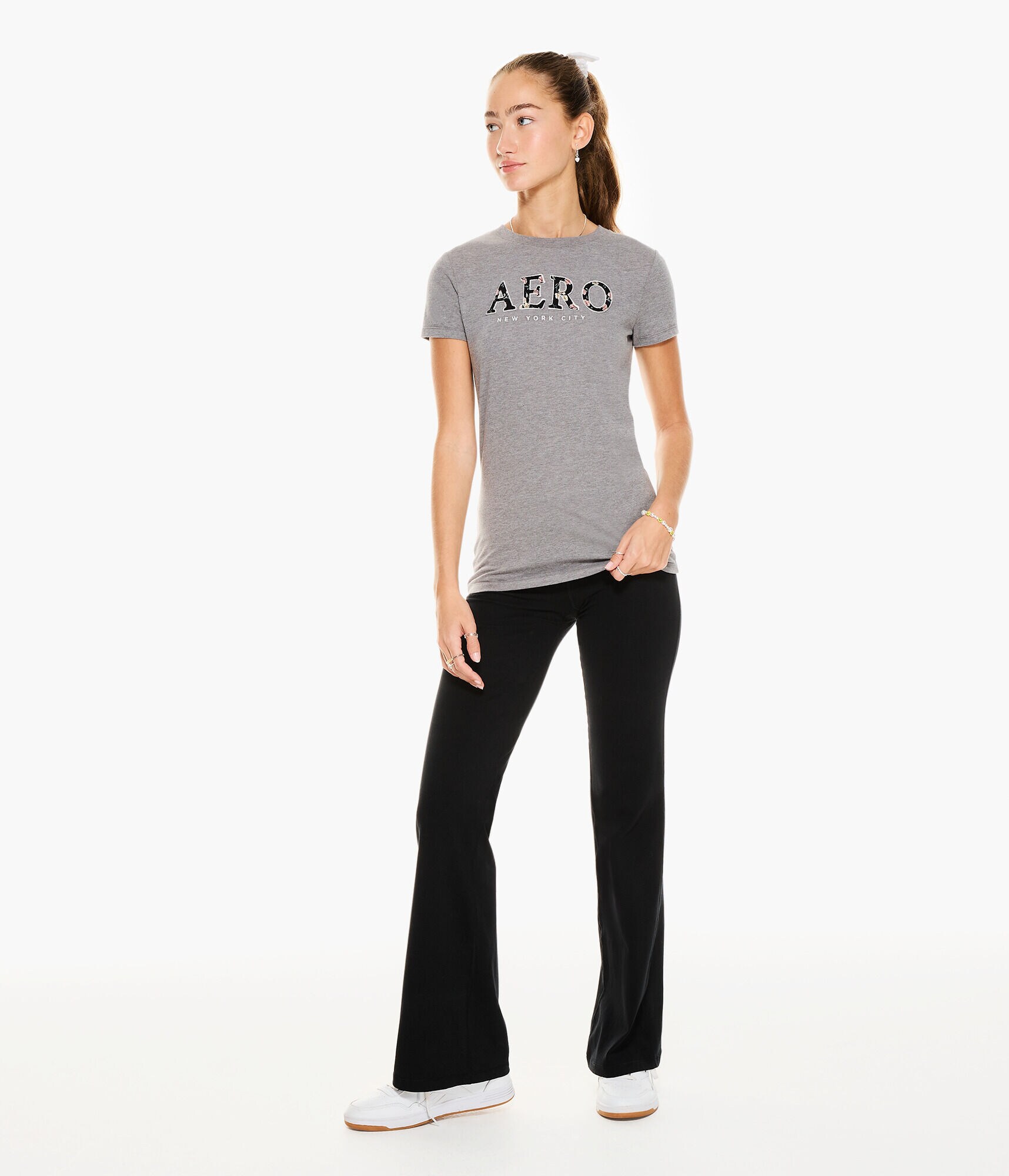 Aero Floral Fill Appliqu&eacute; Graphic Tee