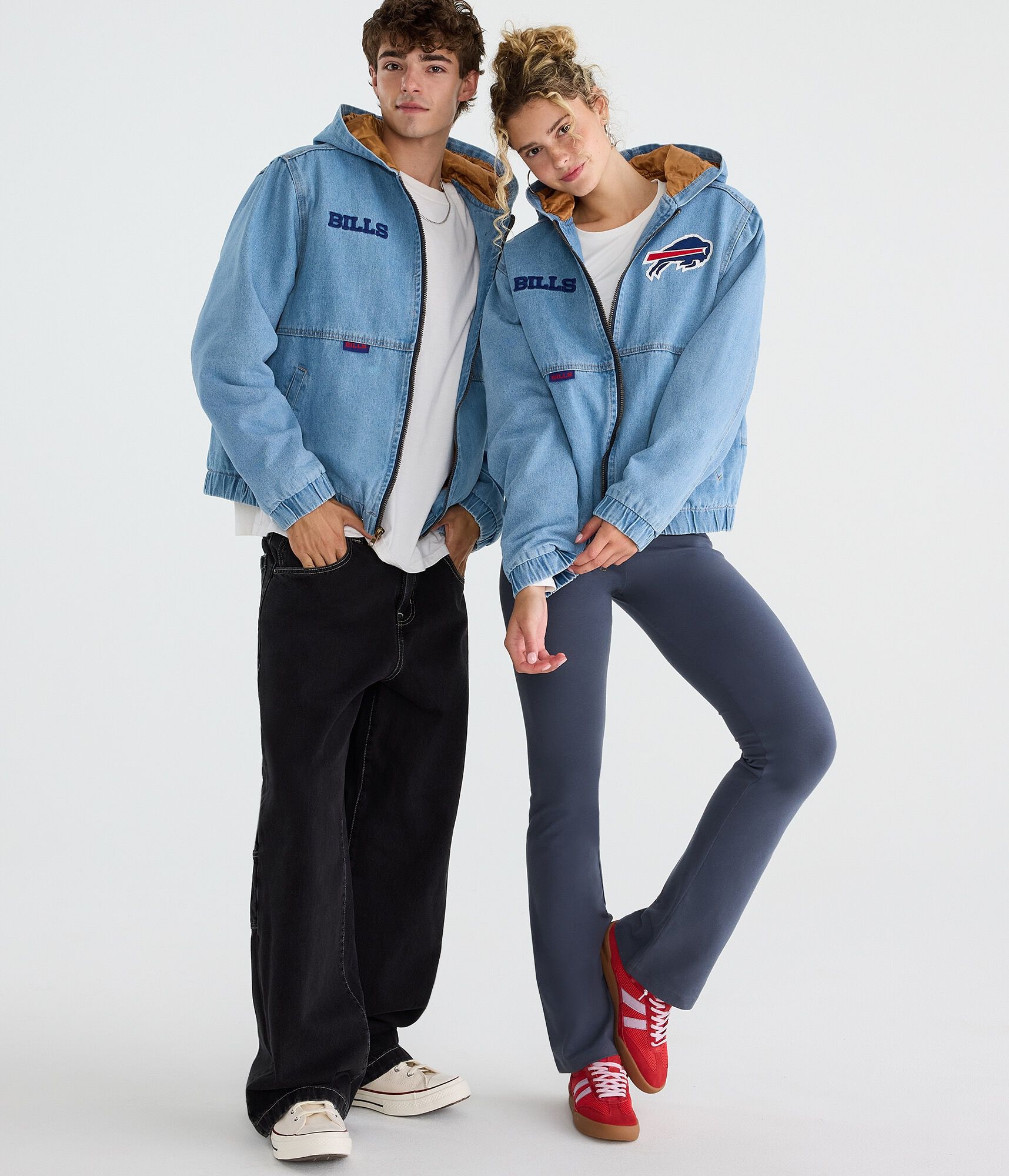 Buffalo Bills Full-Zip Hooded Denim Jacket