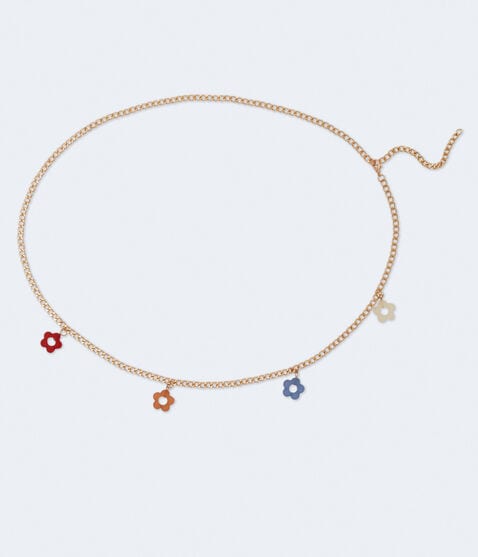 Flower Charm Chain Belt Flower Charm Chain Belt