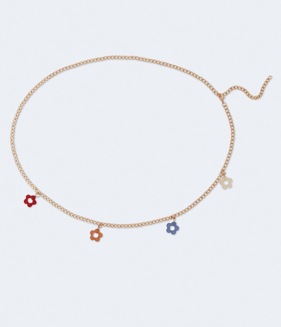 Flower Charm Chain Belt