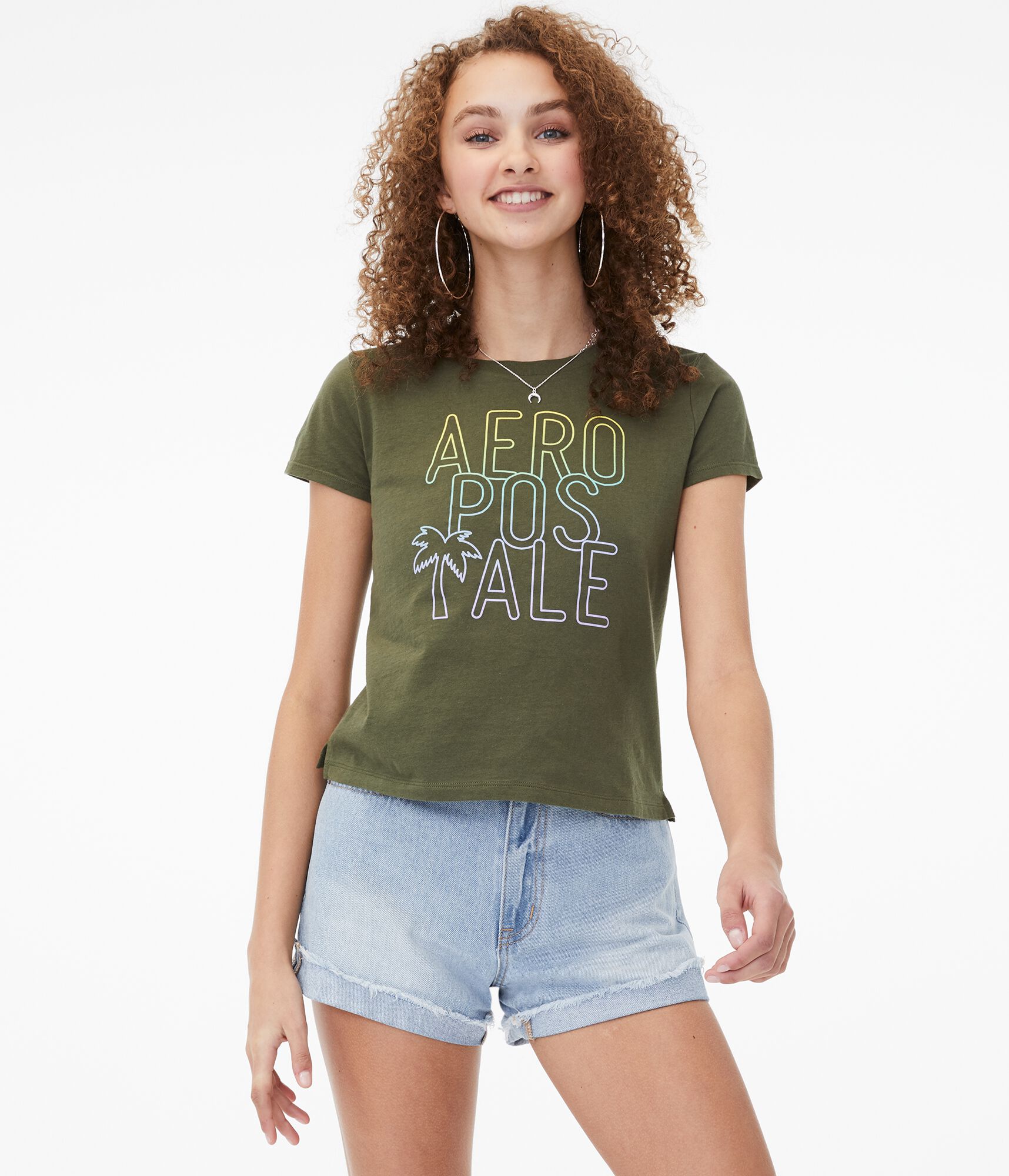 Palm Tree Logo Graphic Girl Tee