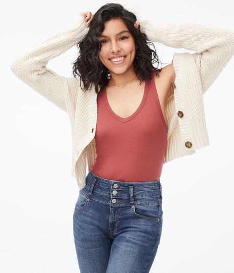 Ribbed V-Neck Tank Ribbed V-Neck Tank