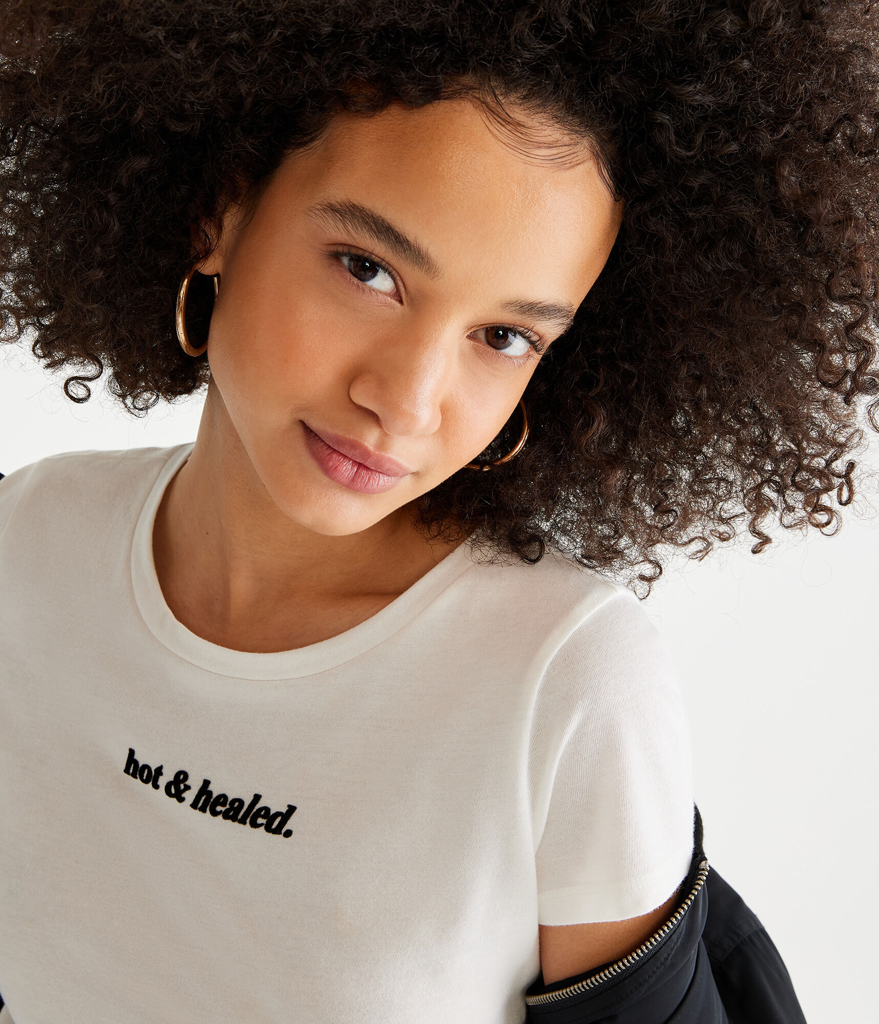 Hot &amp; Healed Flocked Cropped Baby Tee
