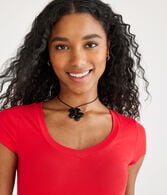 Seriously Soft Ribbed V-Neck Baby Tee