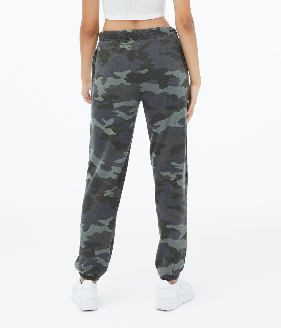 Camo Slouchy High-Rise Cinched Sweatpants***