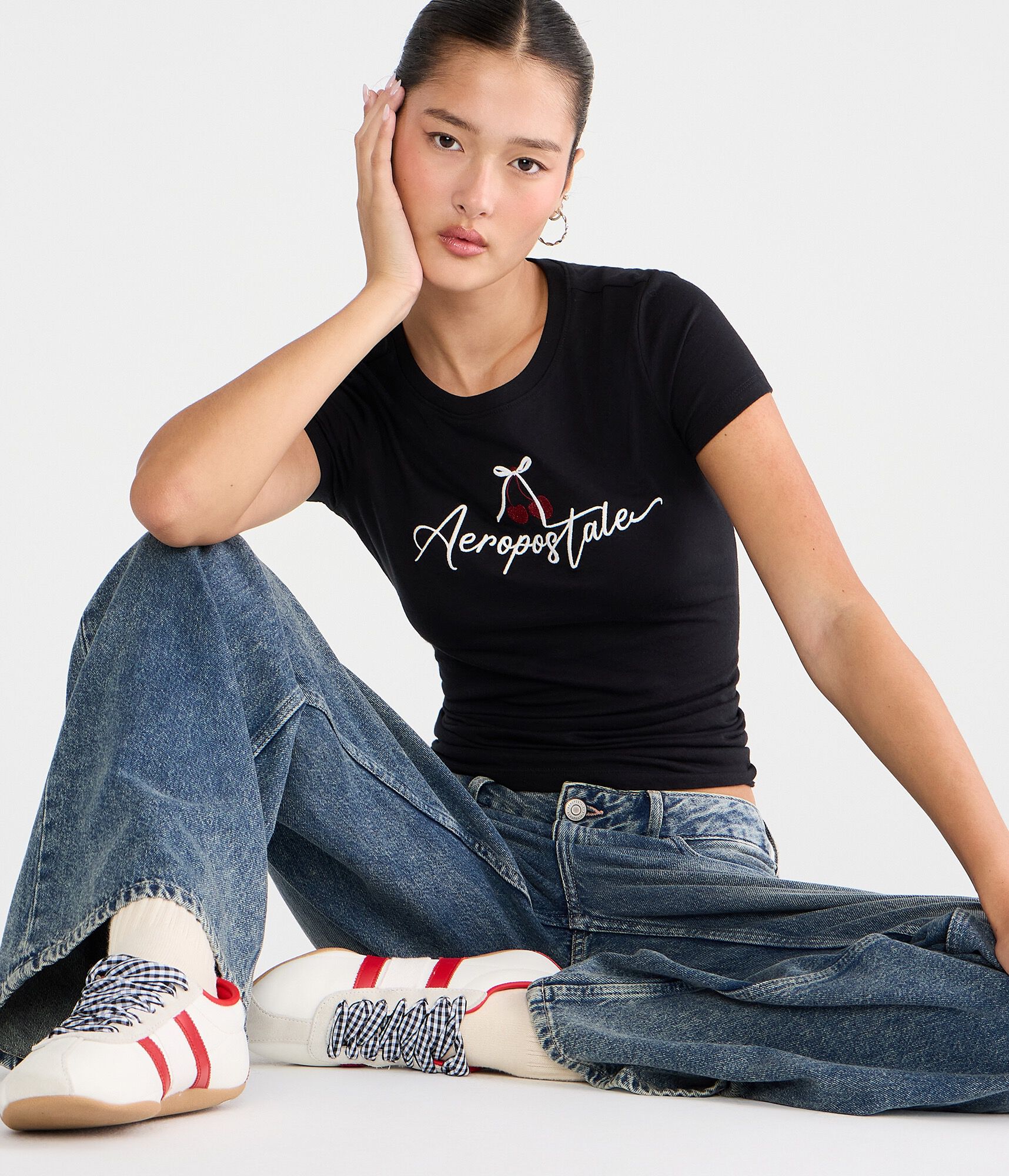 Aeropostale Metallic Cherries Graphic Tee