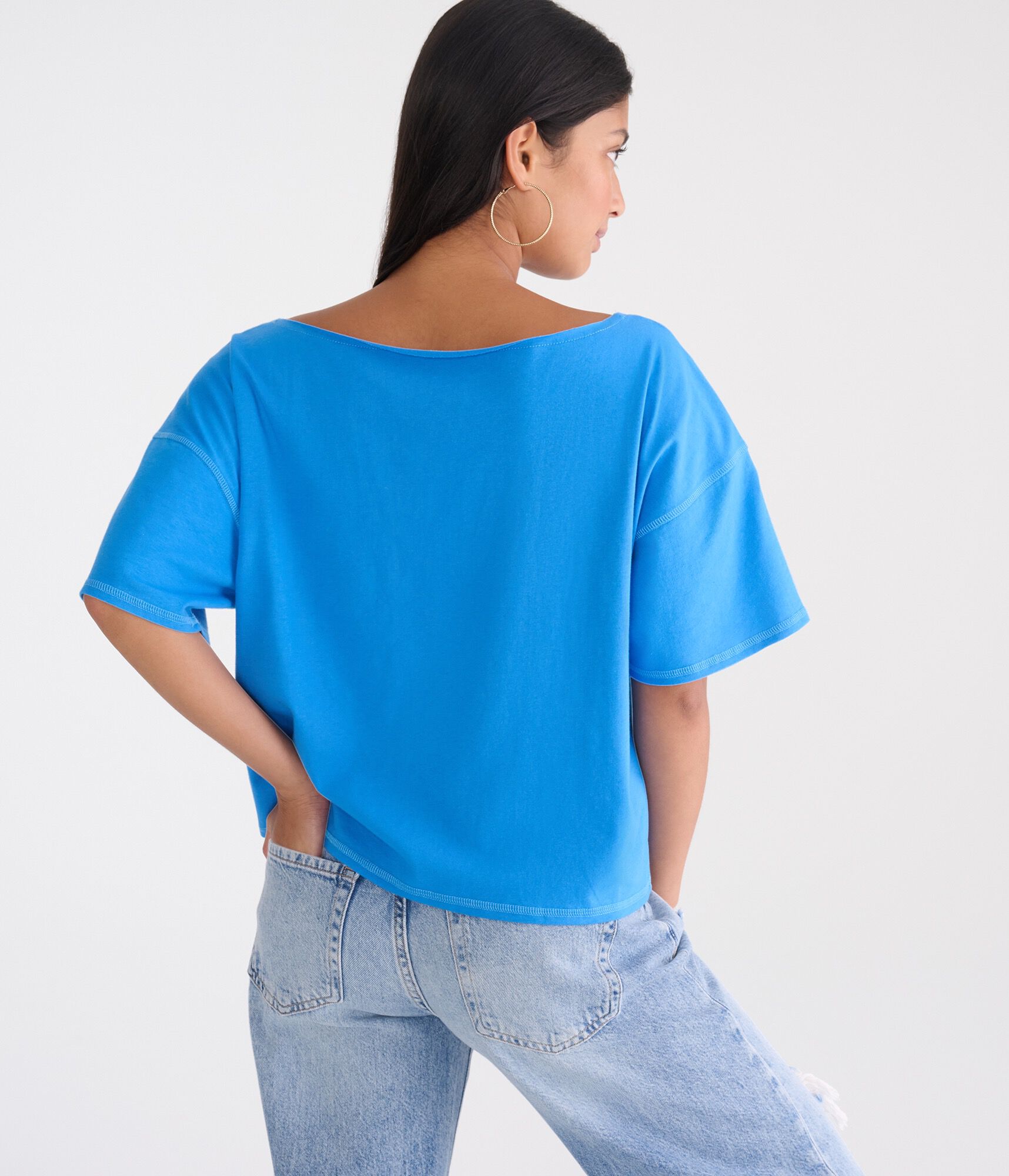 Detroit Lions Off-The-Shoulder Graphic Tee