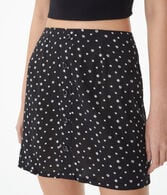 Floral High-Rise Button-Front Mini Skirt