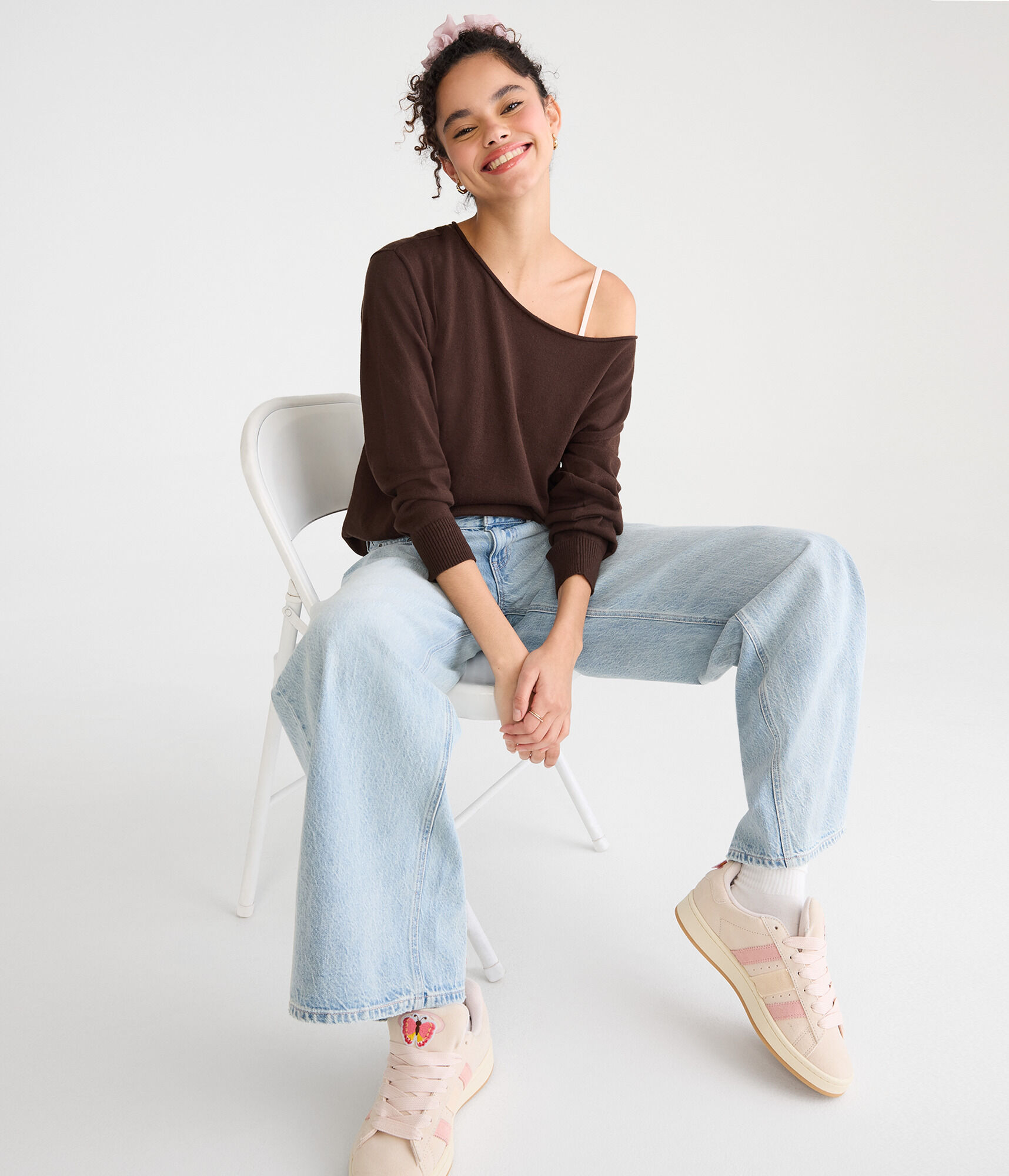 Slouchy Slash-Neck Sweater