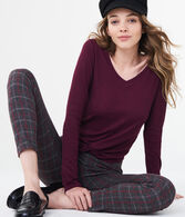 Long Sleeve Solid Twist-Front V-Neck Top