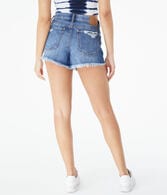 High-Rise Denim Shorty Shorts