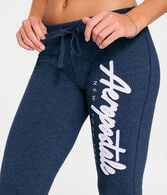 Aeropostale Script Low-Rise Fit & Flare Sweatpants