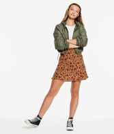 Solid Cropped Hooded Windbreaker Jacket