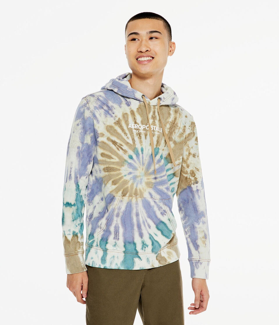 Aeropostale Logo Tie-Dye Pullover Hoodie
