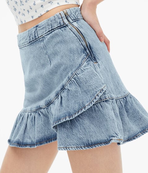 Tulip Hem Denim Skirt