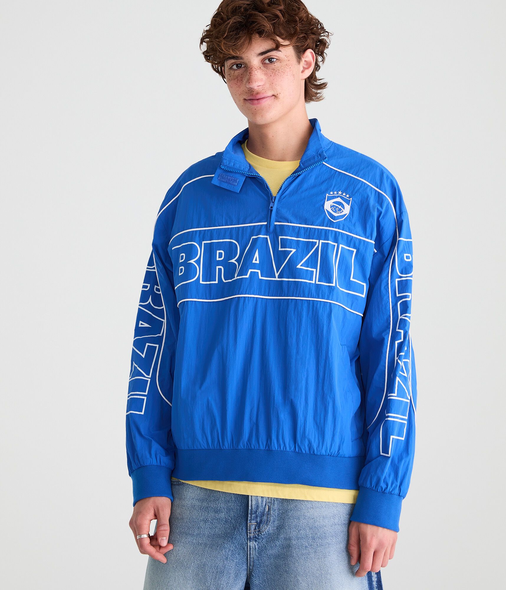 Brazil Soccer Quarter-Zip Track Jacket
