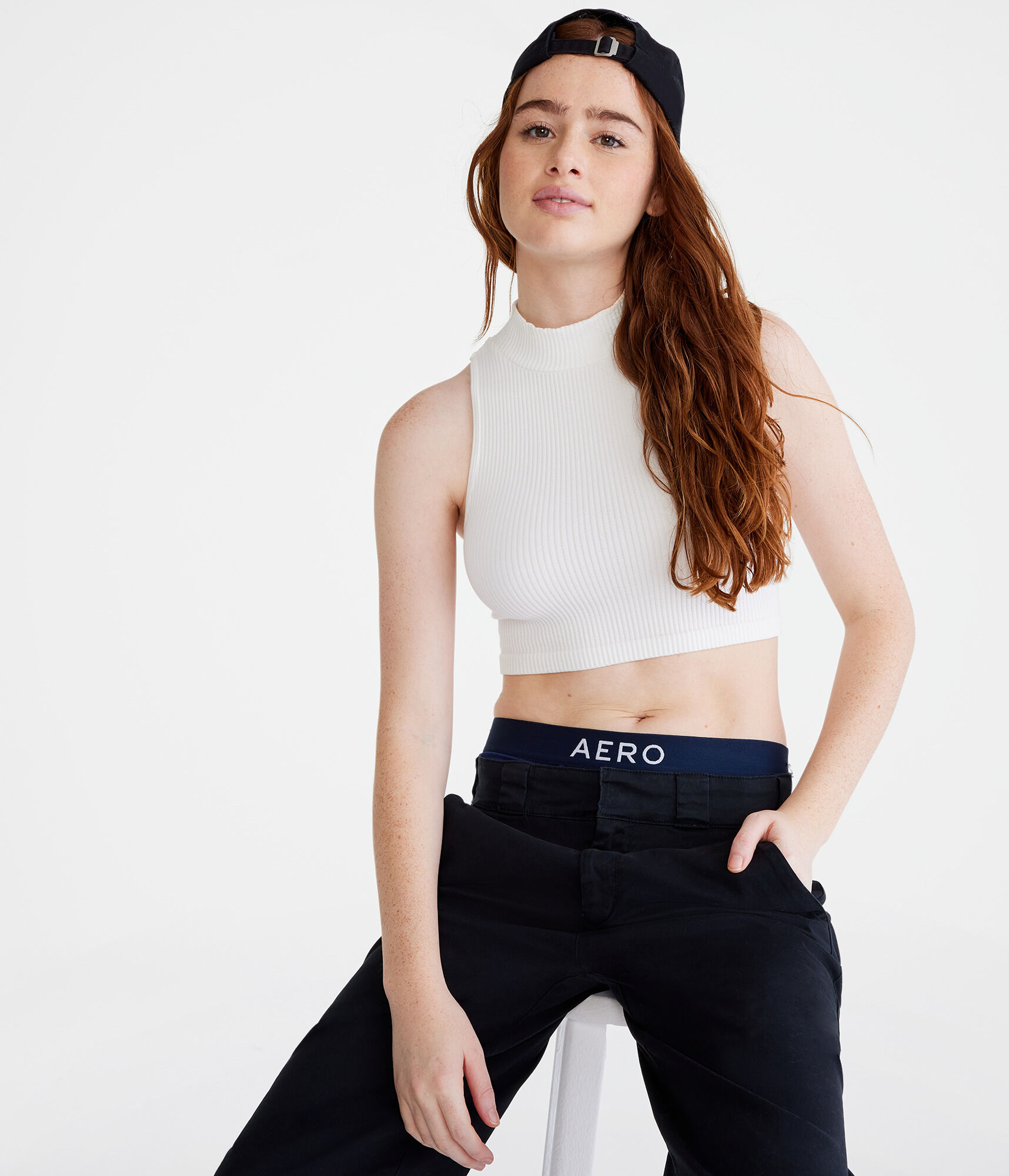 Seriously Soft Seamless Mock-Neck Cropped Tank