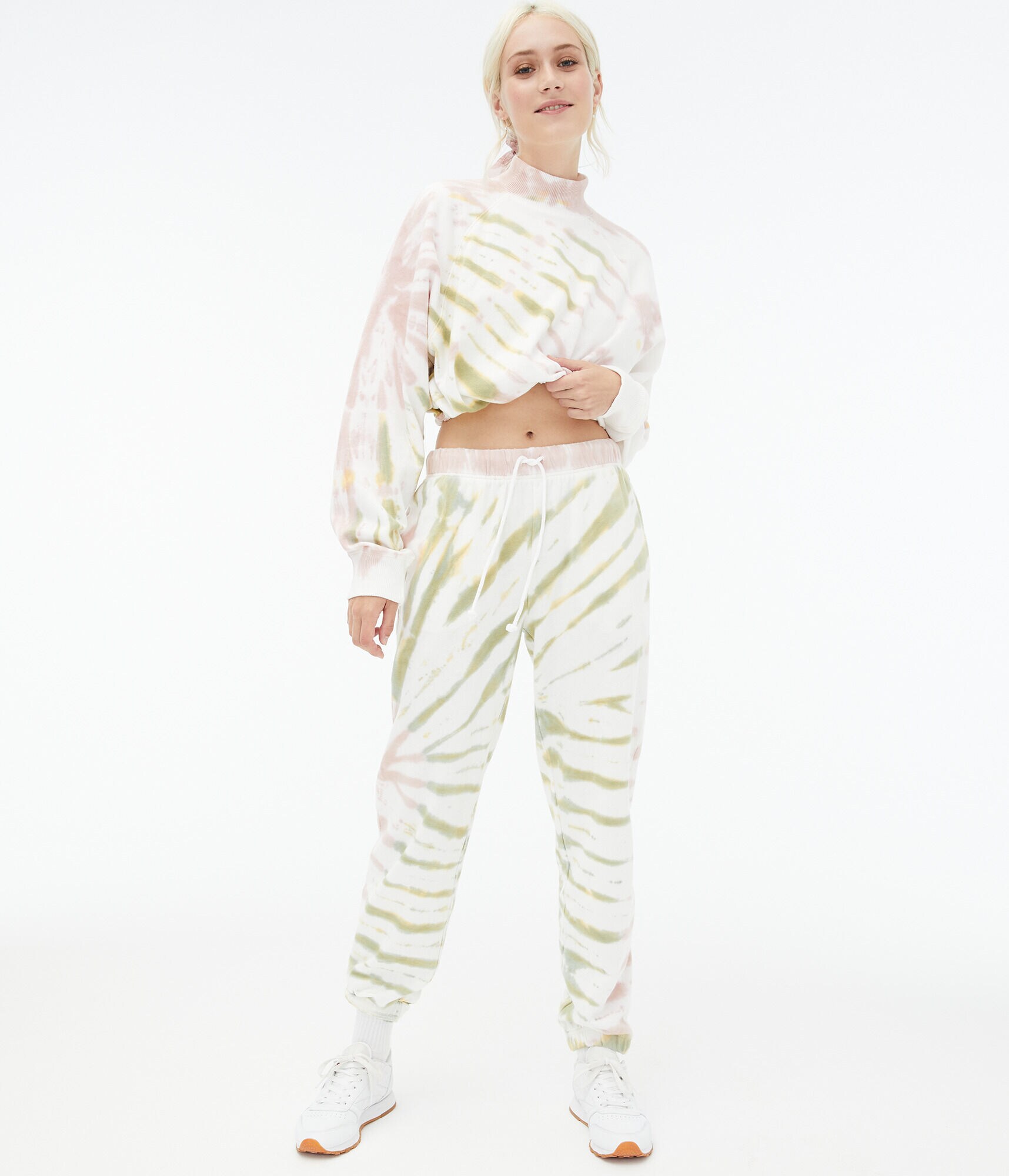 Tie-Dye Slouchy High-Rise Cinched Sweatpants