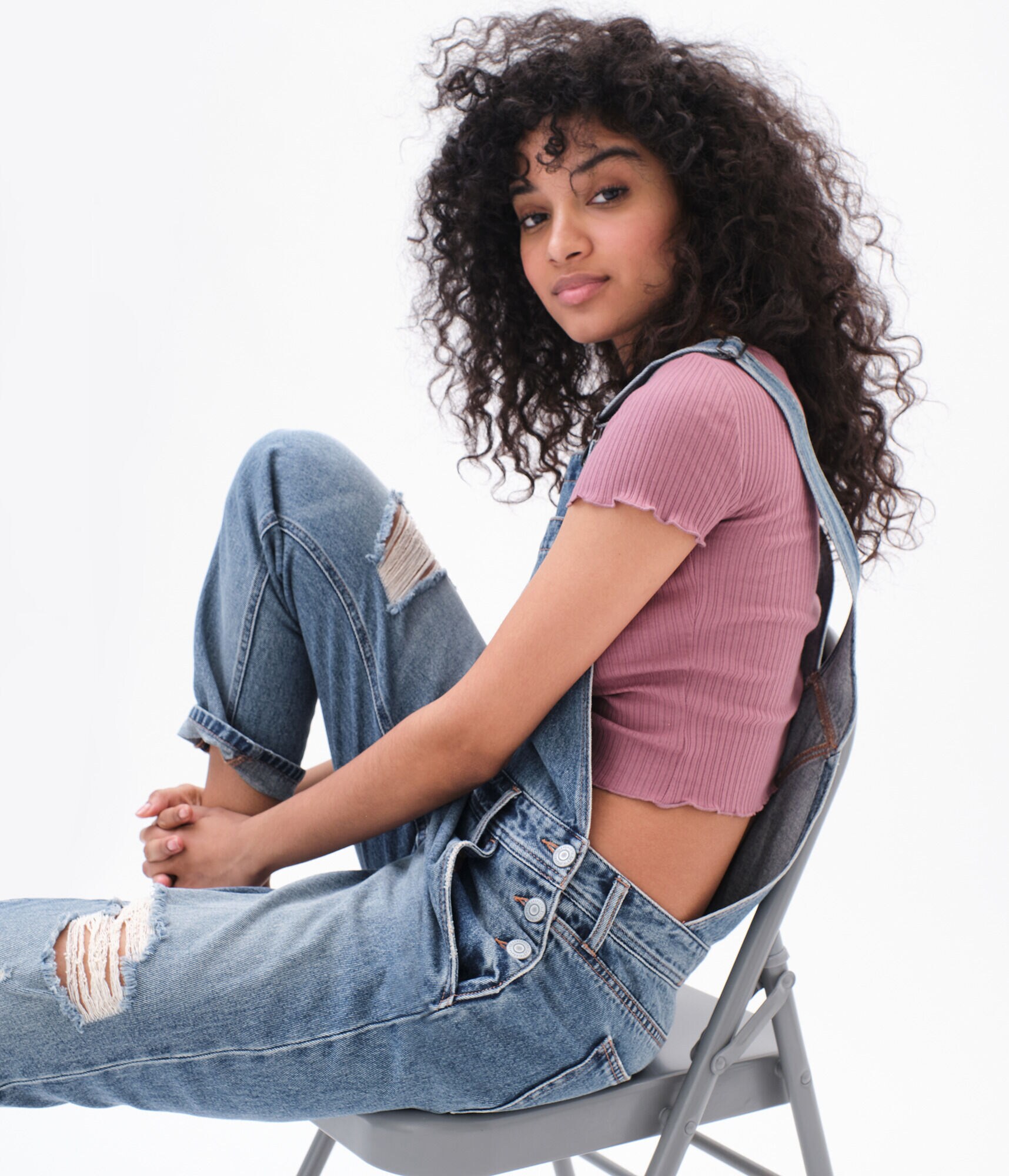 Real Denim Ankle Overalls