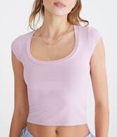 Seriously Soft Ribbed Scoop-Neck Baby Tee