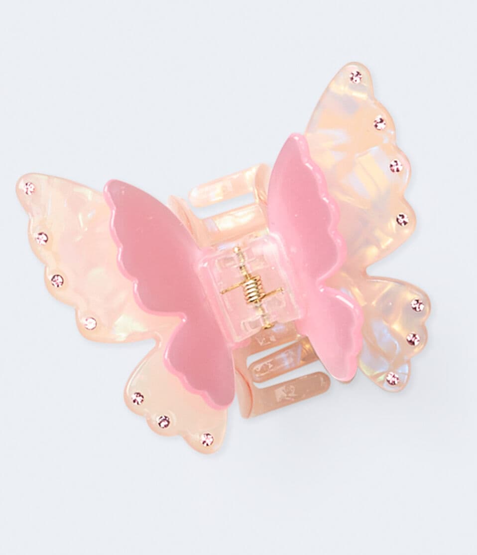 Double-Wing Rhinestone Butterfly Claw Hair Clip