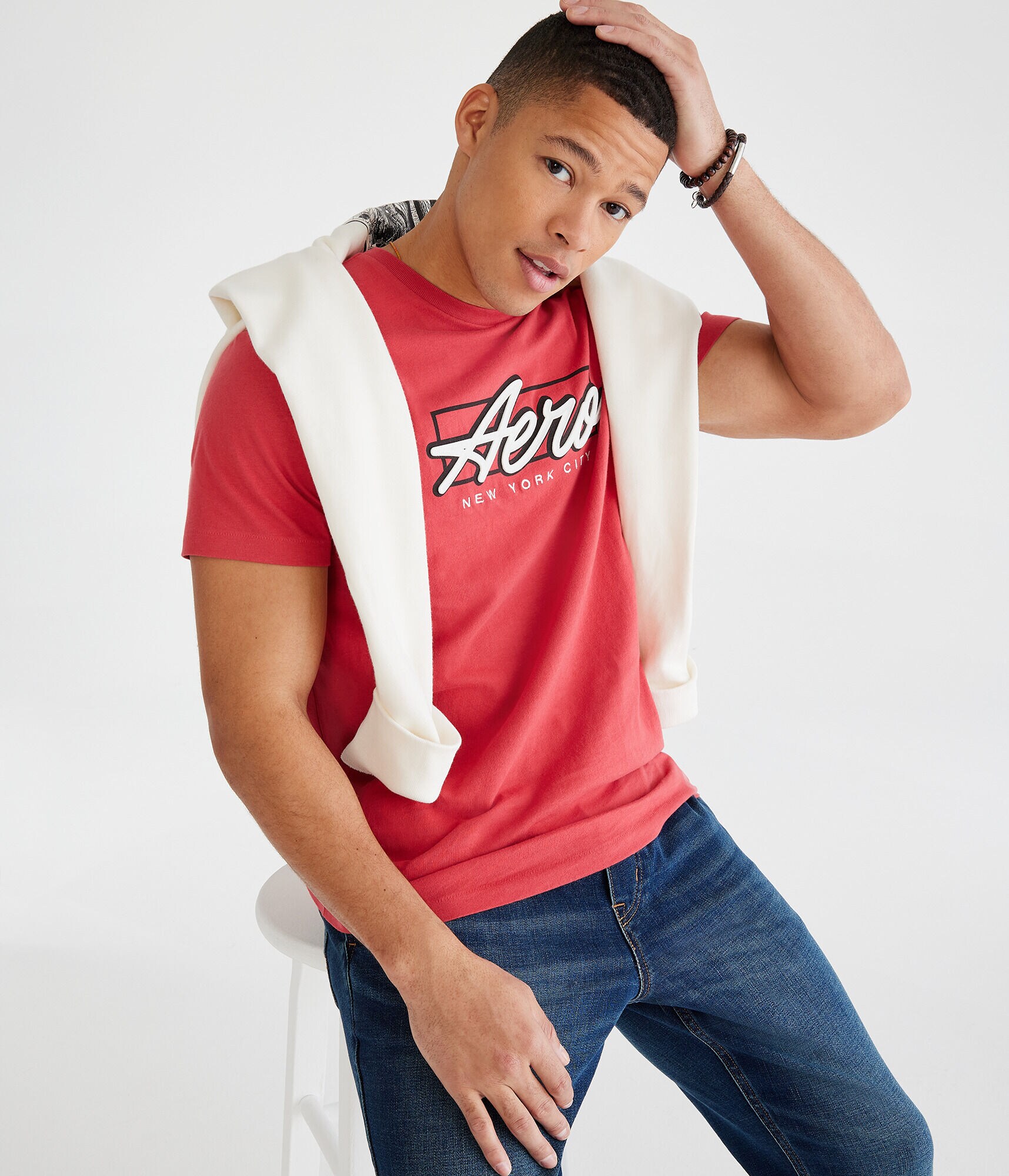 Aero Script Logo Appliqu&eacute; Graphic Tee