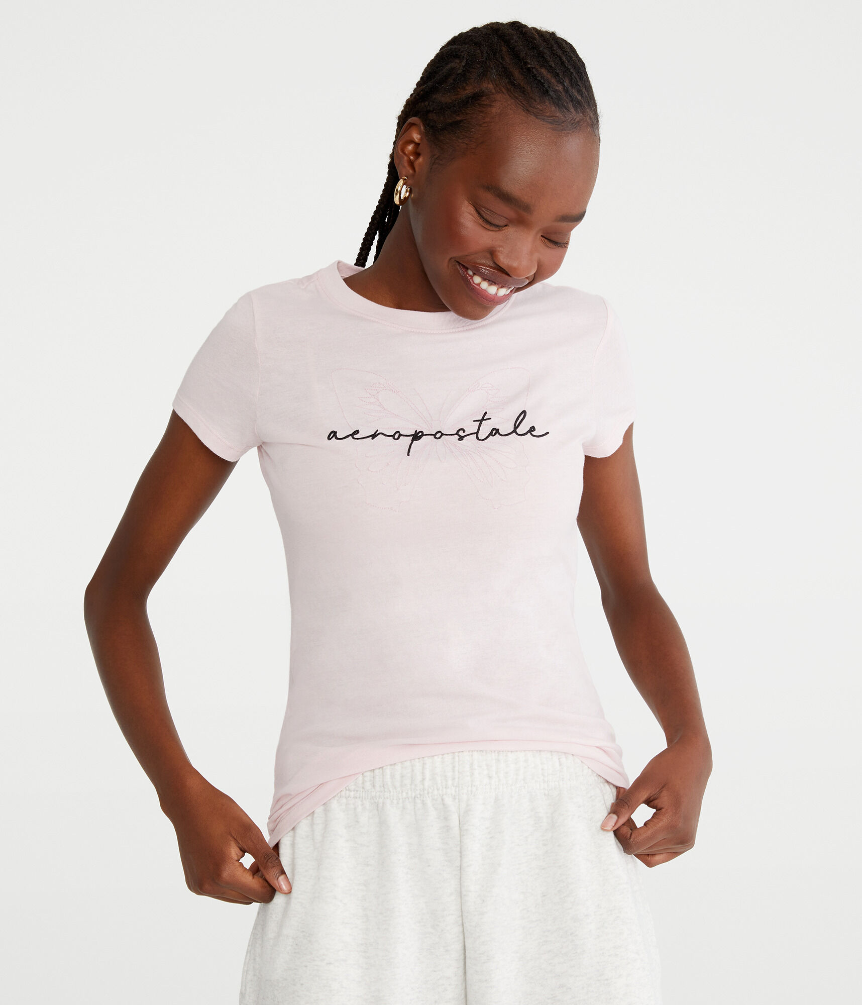 Aeropostale Script Butterfly Graphic Tee