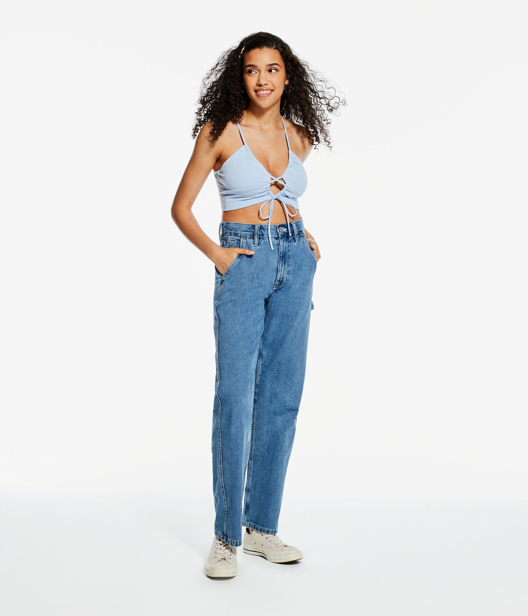 Seriously Soft Tie-Front Cutout Crop Top