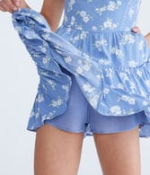 Floral Scoop-Neck Smocked Fit & Flare Dress