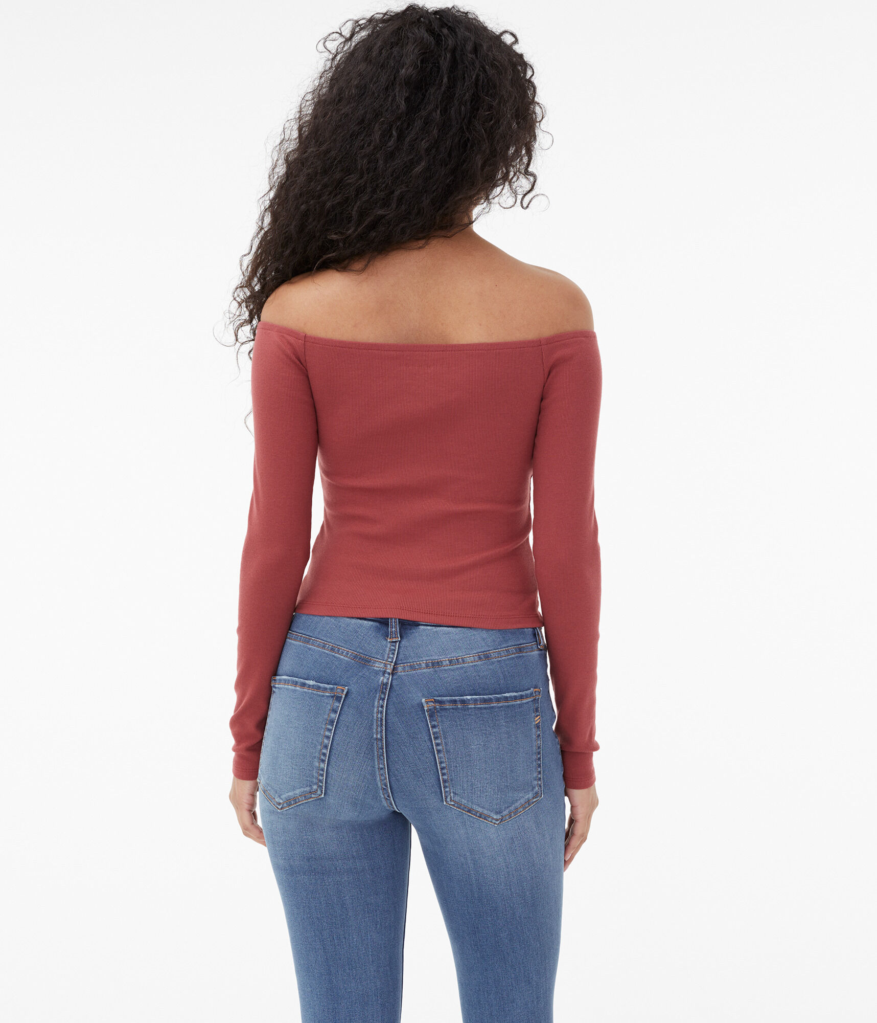 Long Sleeve 1/4-Zip Off-The-Shoulder Bodycon Top***