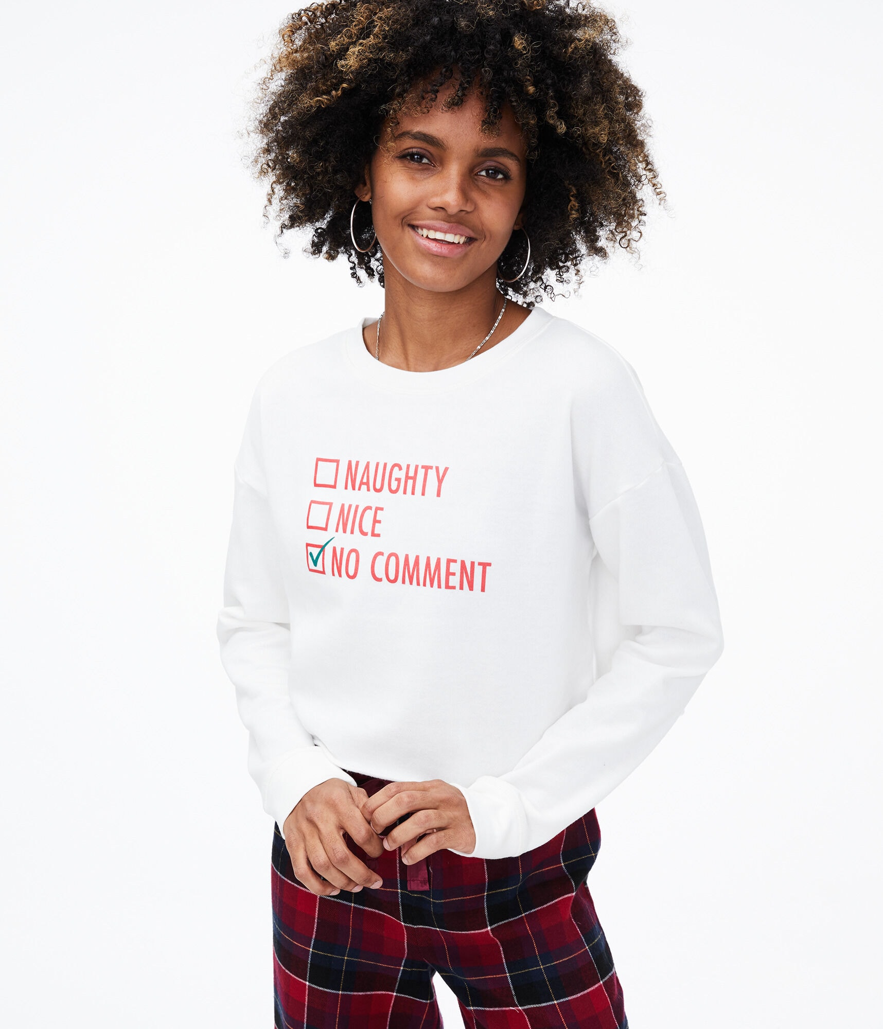 Naughty List Cropped Crew Sweatshirt
