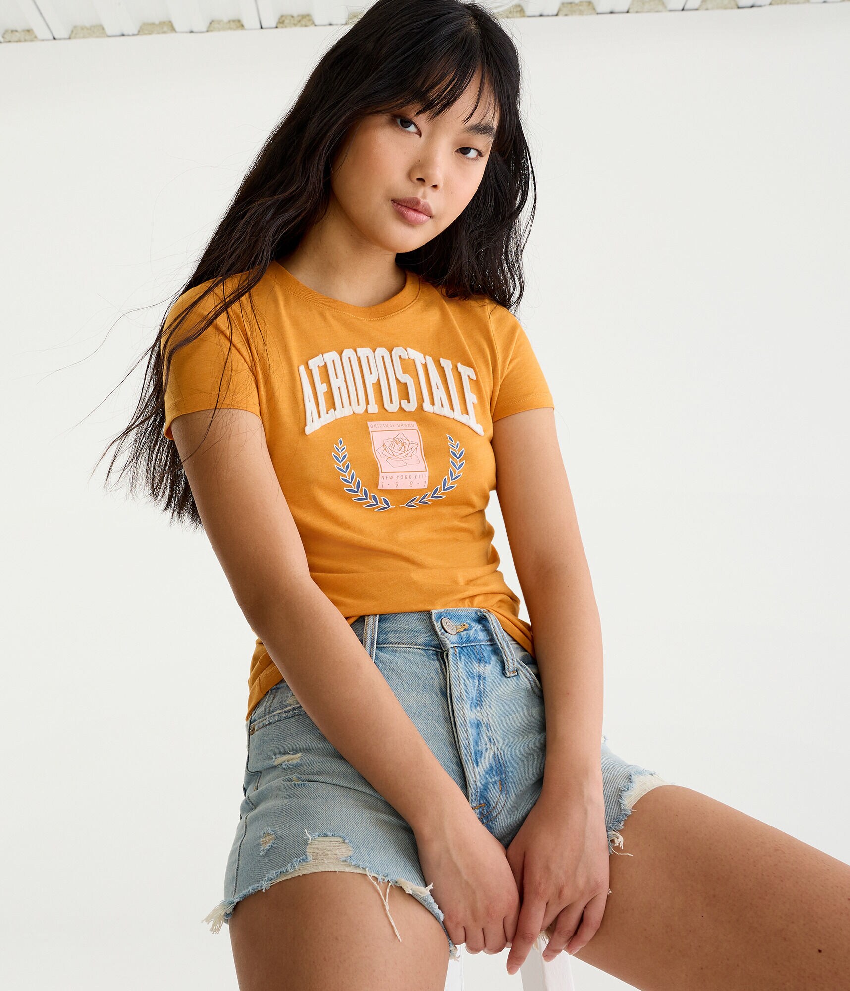 Aeropostale Crest Appliqu&eacute; Graphic Tee