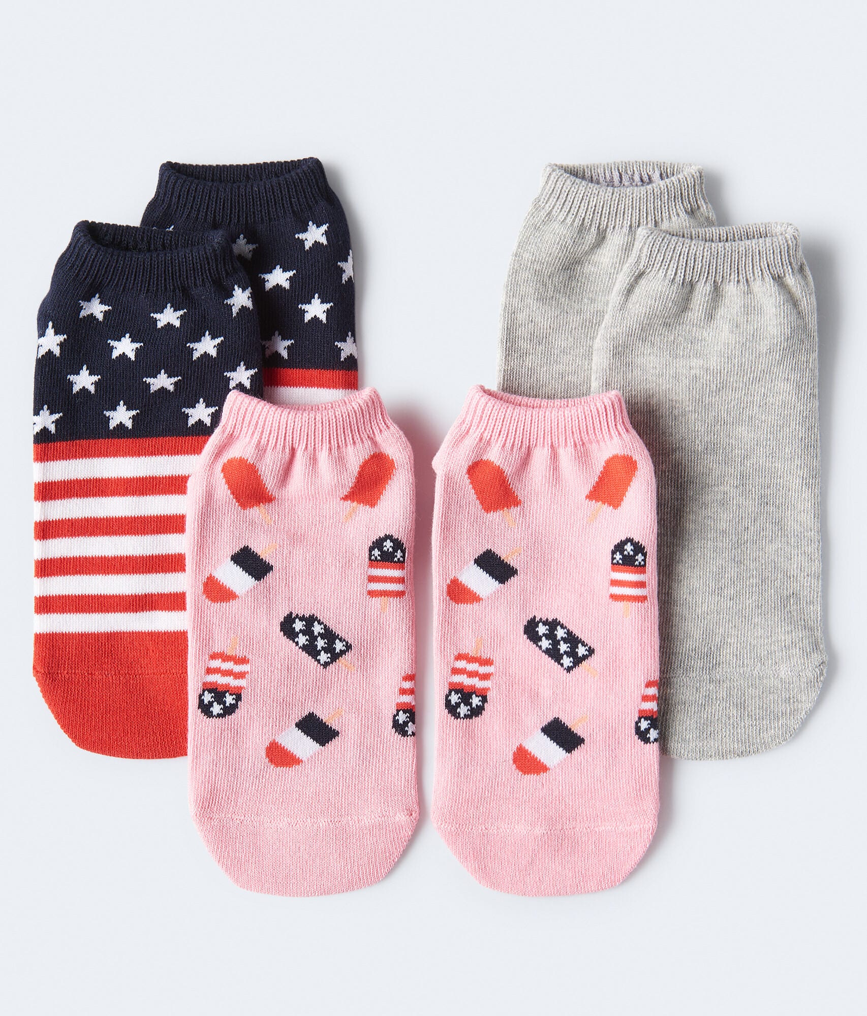 American Flag Popsicles Ankle Sock 3-Pack