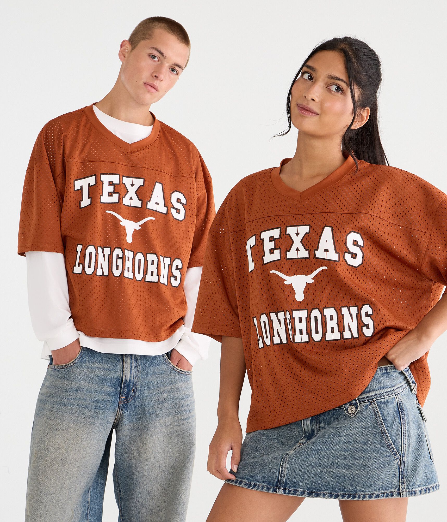 Texas Longhorns Boxy Mesh V-Neck Top