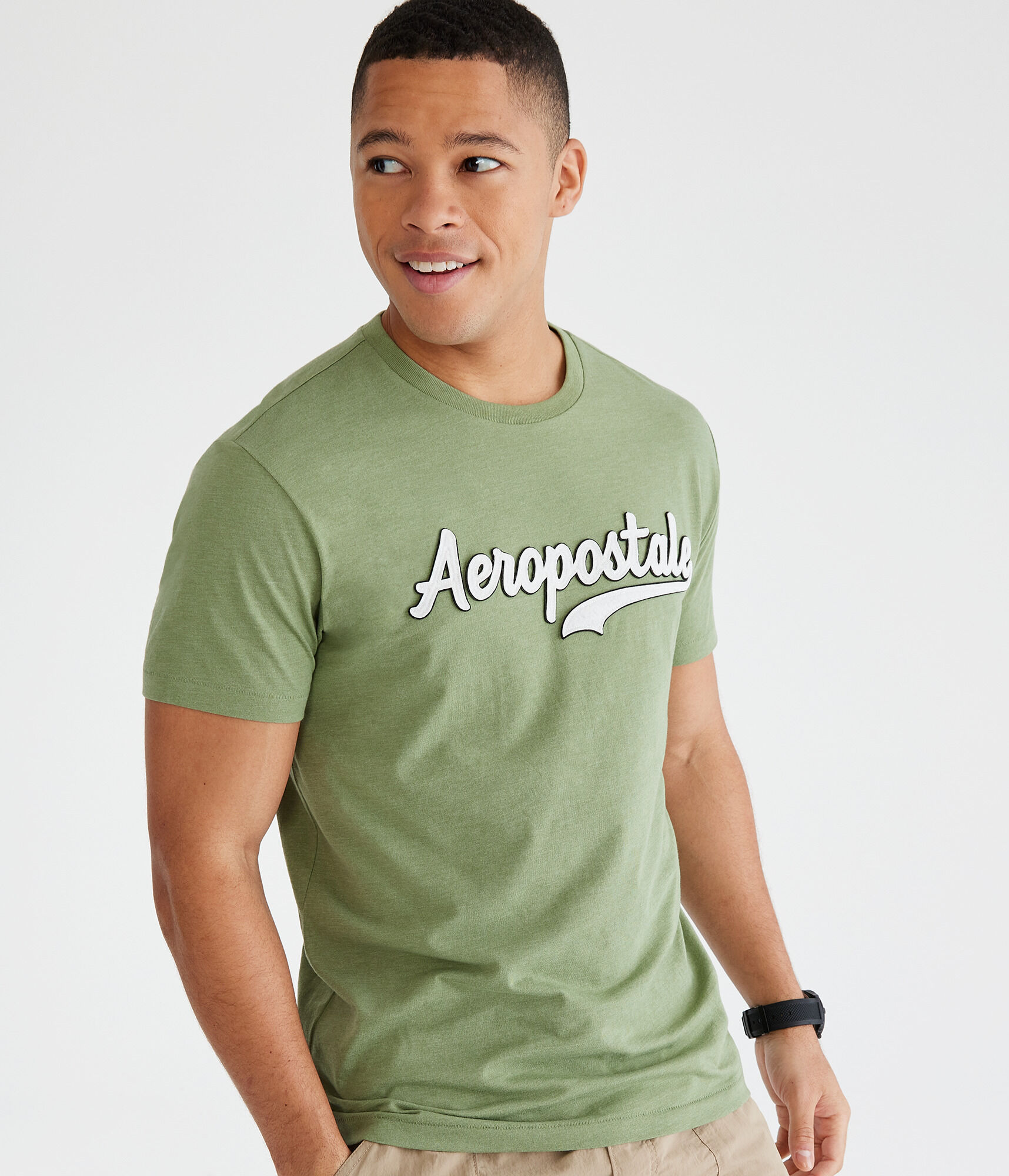 Aeropostale Script Logo Appliqu&eacute; Graphic Tee