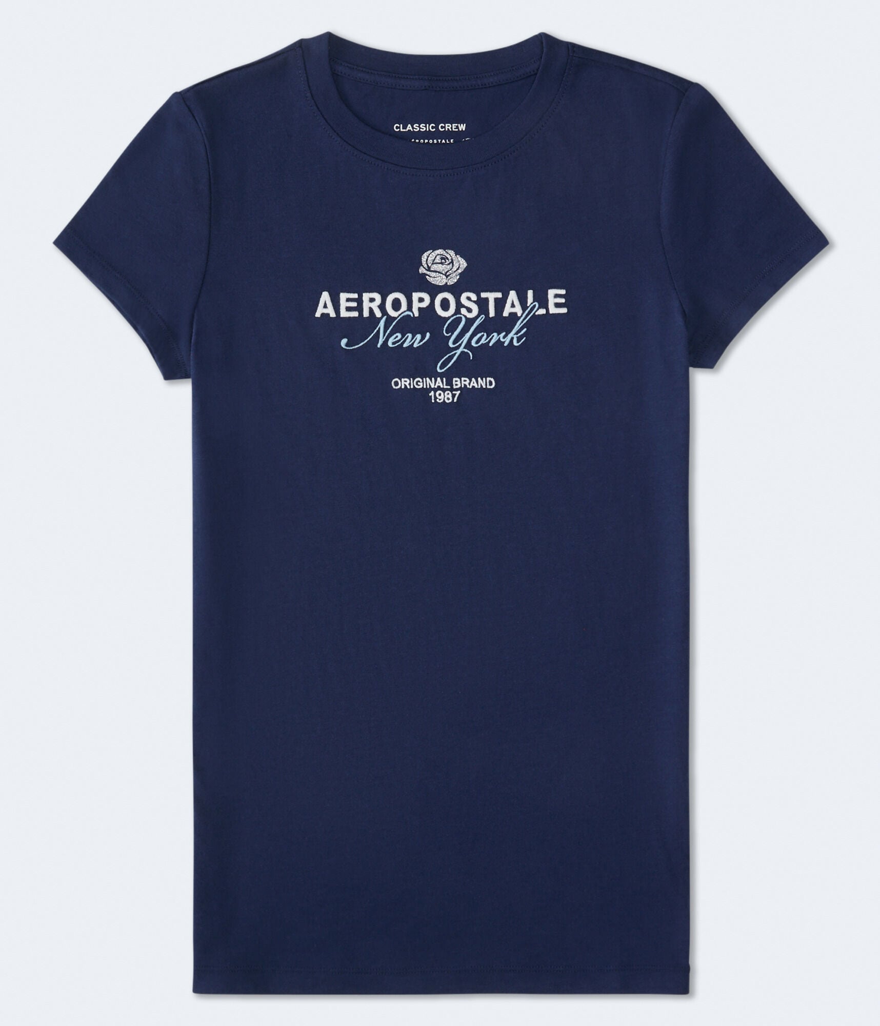 Aeropostale Rose Glitter Graphic Tee