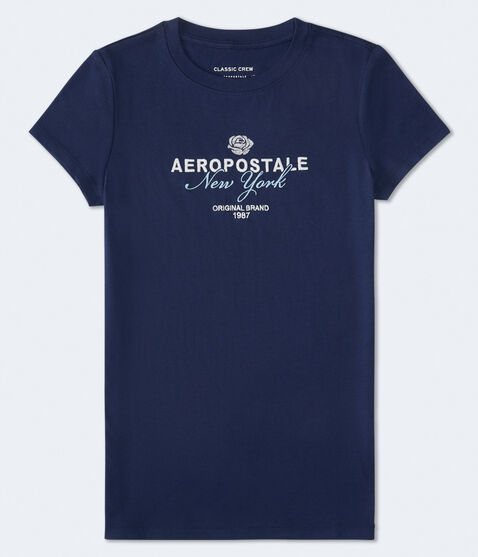 Aeropostale Rose Glitter Graphic Tee Aeropostale Rose Glitter Graphic Tee