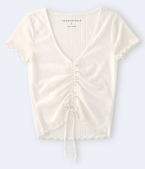 Ribbed Ruched-Front Tee Ribbed Ruched-Front Tee