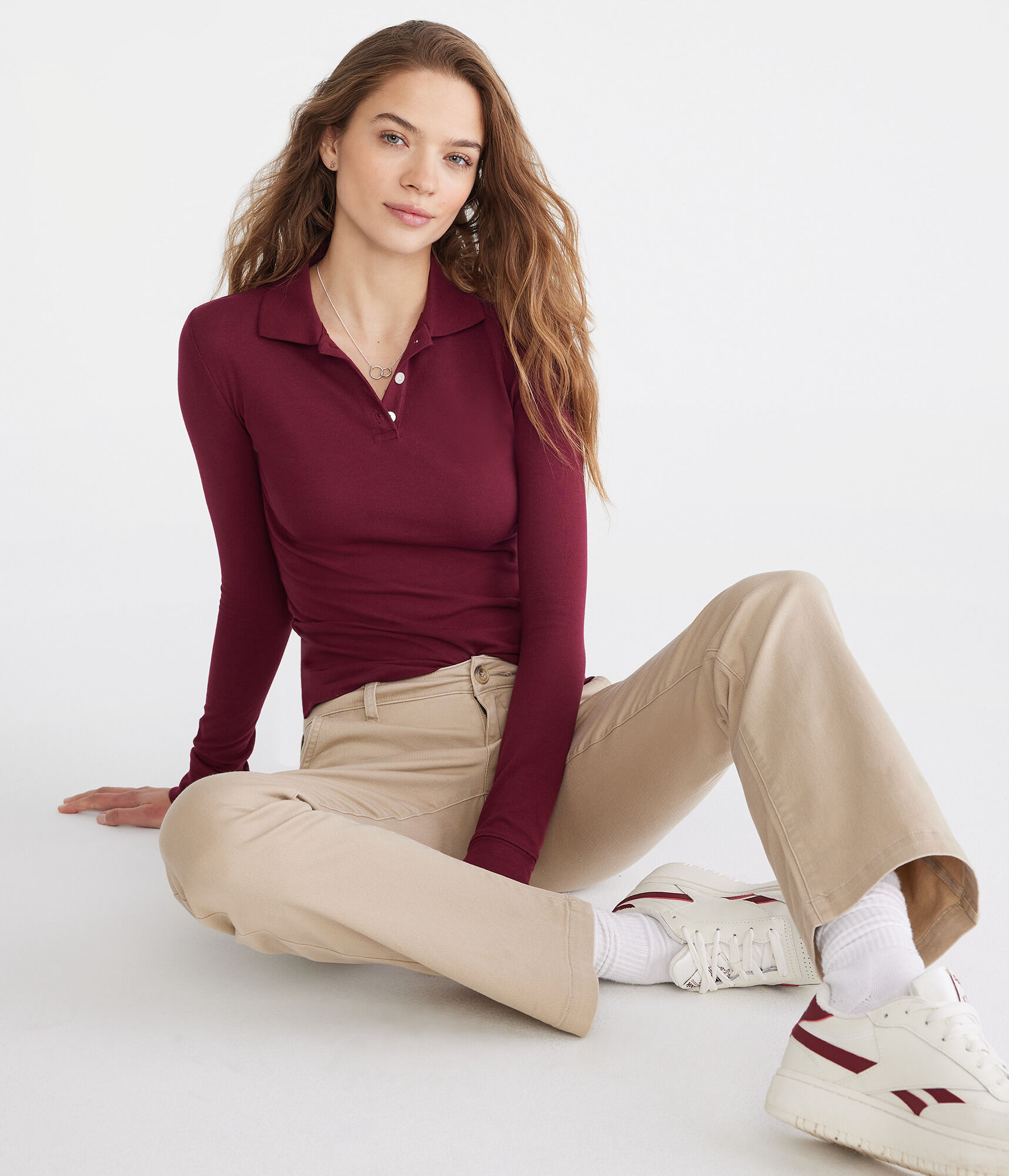 Long Sleeve Uniform Piqu&amp;eacute; Polo