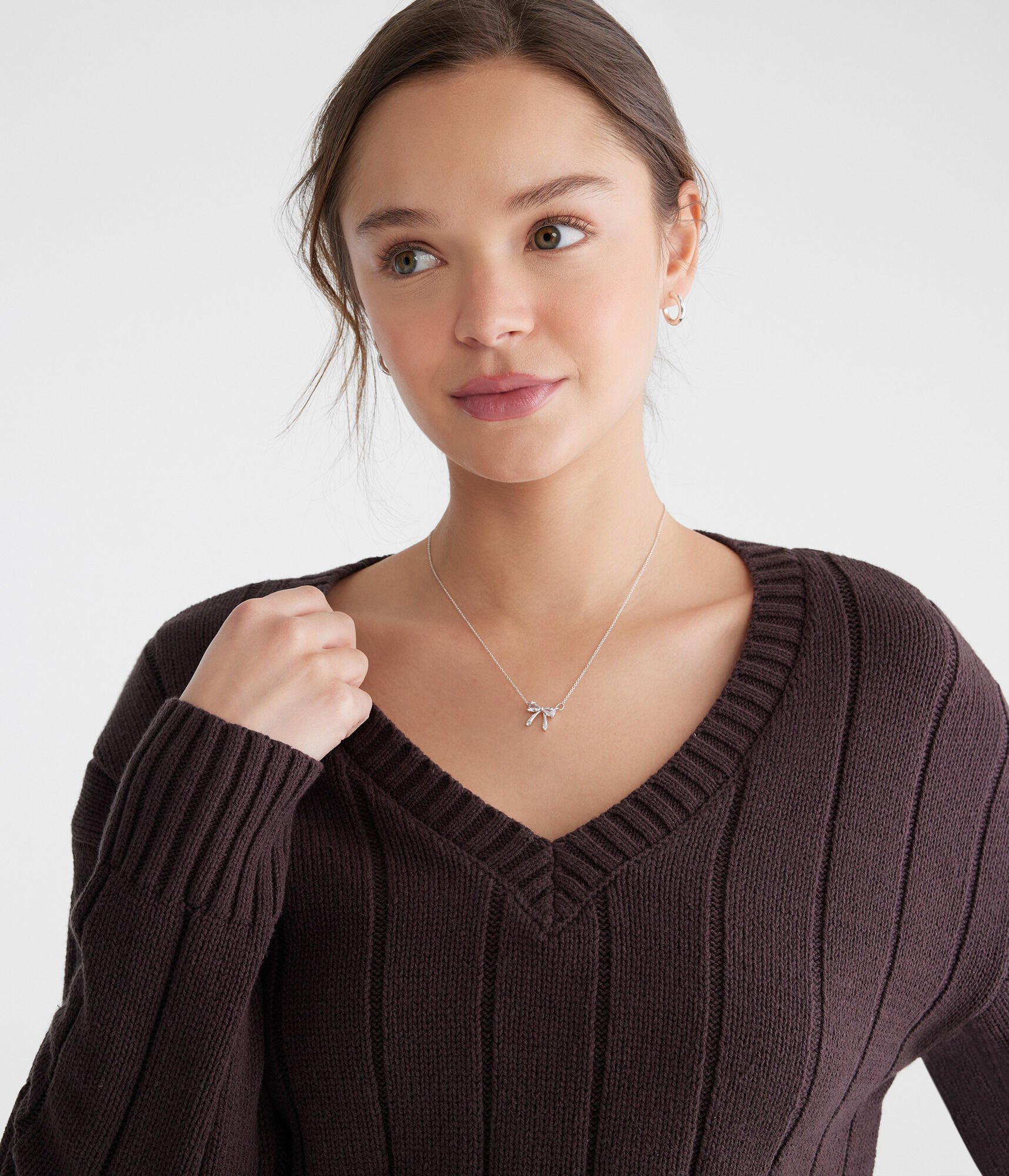Ribbed V-Neck Sweater