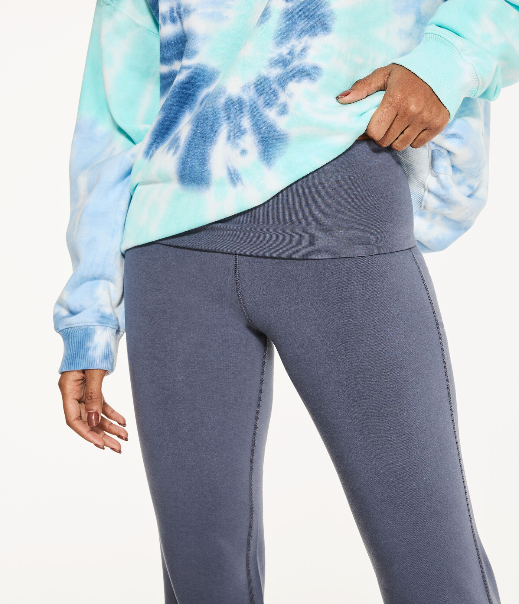 High-Rise Fold-Over Flare Pants