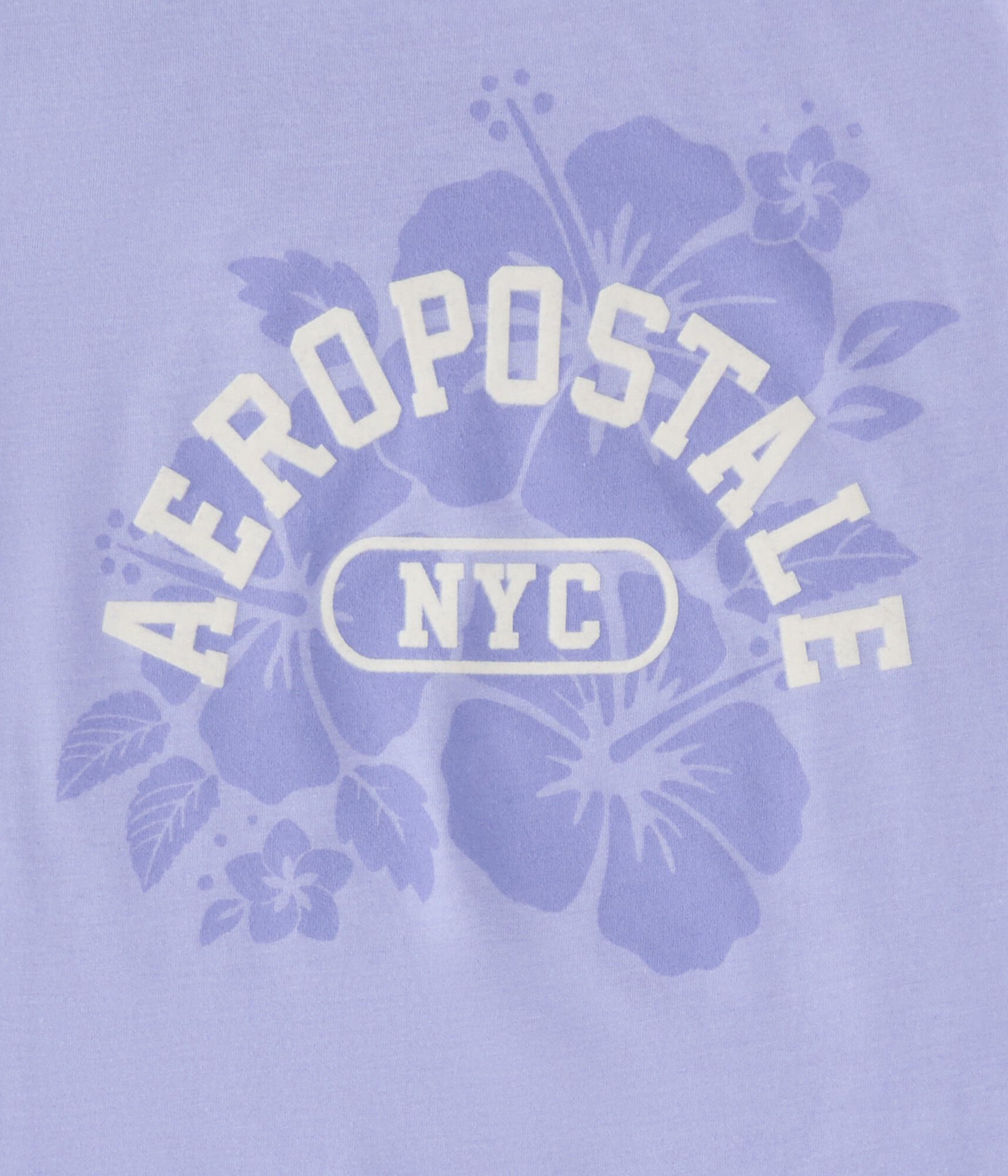 Aeropostale NYC Hibiscus Flocked Graphic Tee